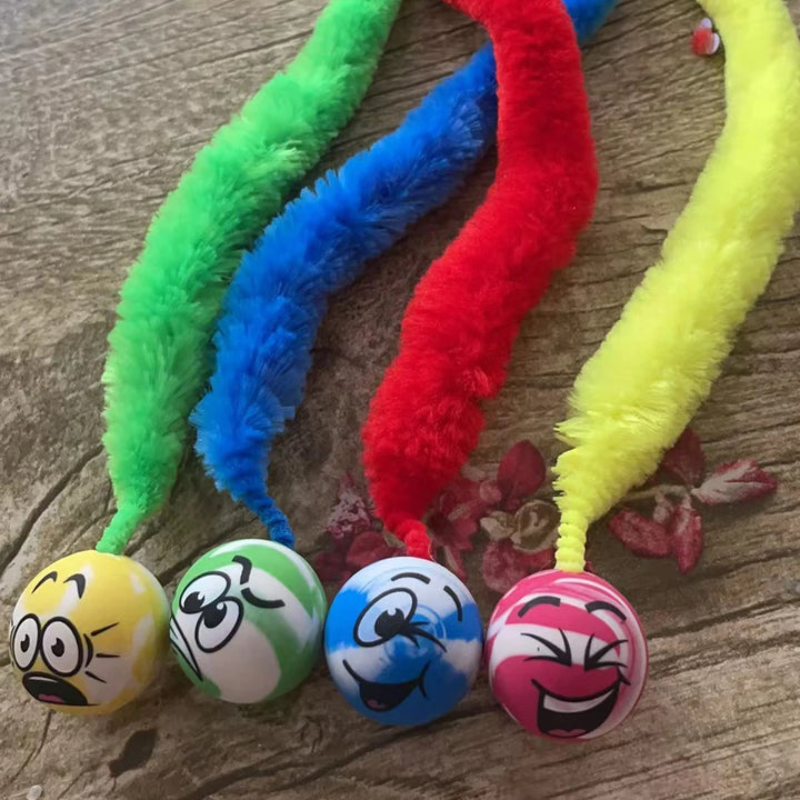 Cat Interactive Toys Tickle Cat Colorful Bouncing Ball Pet Supplies Puzzle Teasing Indoor Cat Worm Caterpillar Elastic Toy