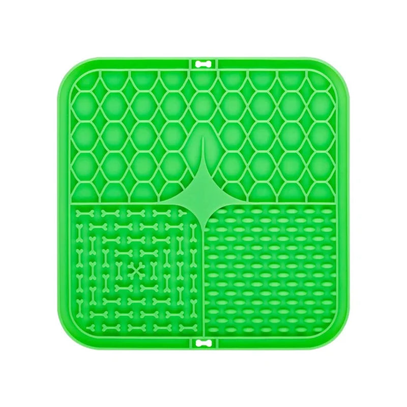 Pet Placemat Cat Dogs Lick Silicone Mat Slow Food Bowl with Suction Dog Feeder Supplies Training Pets Bathing Distraction - 4 pieces 